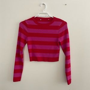 Zara Stripes Crop Long Sleeve Tee
